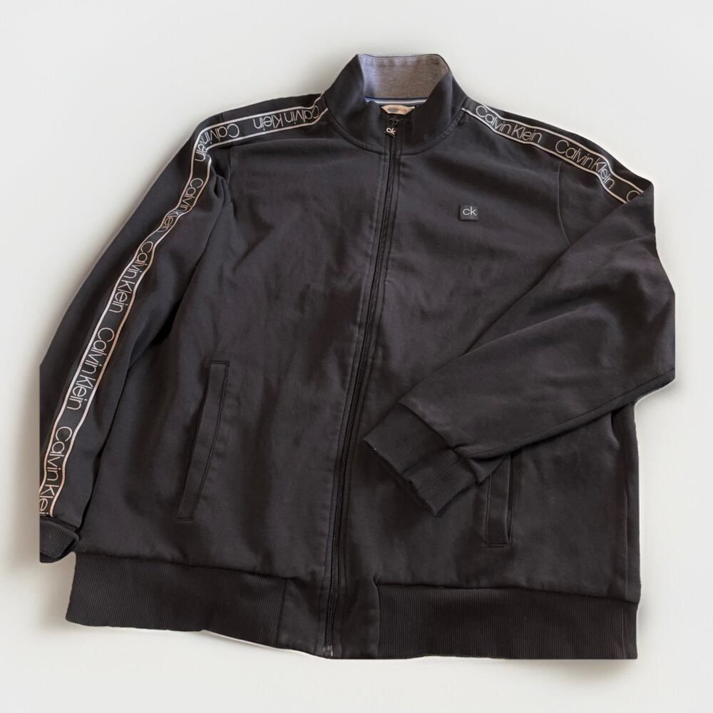 Calvin Klein Track Jacket Black Full Zip Men's Size XXL [D1]